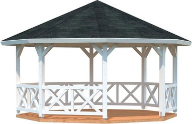 Thumbnail - PALMAKO Pavillon »Betty«, Aufstellmaße BxTxH: 551 x 551 x 346 cm, lackiert, Holz - weiss