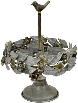 Flowerbox Kerzenhalter - grau