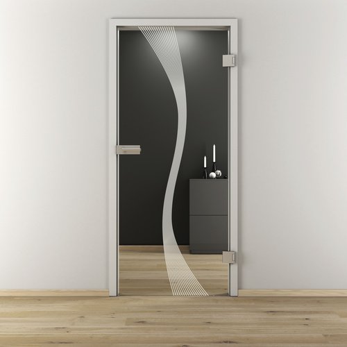 NOVADOORS Glasdrehtür (ESG) »NOVA 583«, (BxH): 95,9 cm x 197,2 cm - transparent