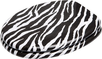 Sanilo WC-Sitz, BxL: 37,7 x 47 cm, Zebra Look - schwarz