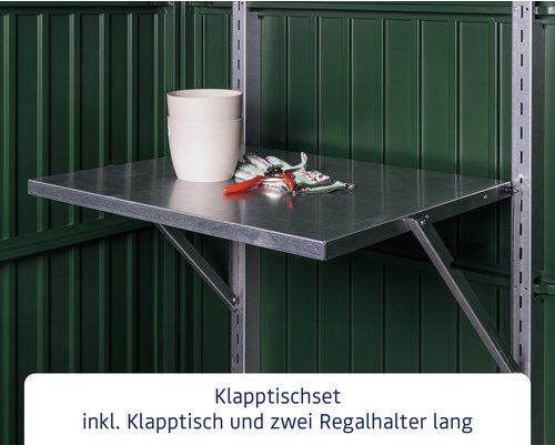 Ecostar Klapptisch, BxL: 70 x 59,1 cm, Metall, für Gerätehaus - silberfarben