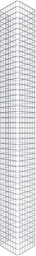 Gabiona Gabionensäule, silbergrau, BxTxH: 37 x 37 x 230 cm, Maschenweite 5 x 5 cm - silberfarben