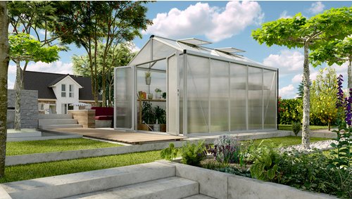 VITAVIA Gewächshaus »Zeus Plus 10000«, BxHxL: 195 x 197 x 131 cm - silberfarben