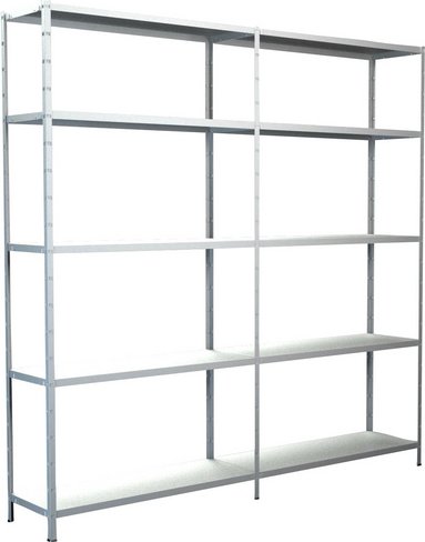 Thumbnail - SCHULTE REGALWELT Grundregal mit Anbauregal, Metall, Weiß, 10 Fachböden - weiss