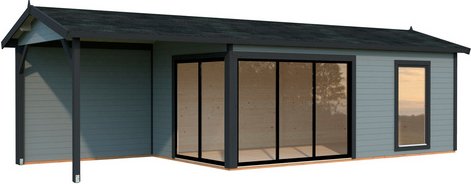 Thumbnail - PALMAKO Gartenhaus »Amanda«, Aufstellmaße BxTxH: 917 x 340 x 280 cm, lackiert, Holz - grau