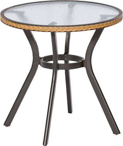 Tisch, ØxH: 72 x 73 cm, Tischplatte: Sicherheitsglas - beige