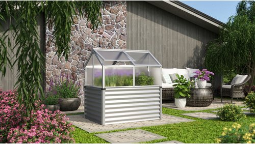 VITAVIA Hochfrühbeet »Zola«, BxLxH: 89 x 126,7 x 134,5 cm, Zincalume® - silberfarben