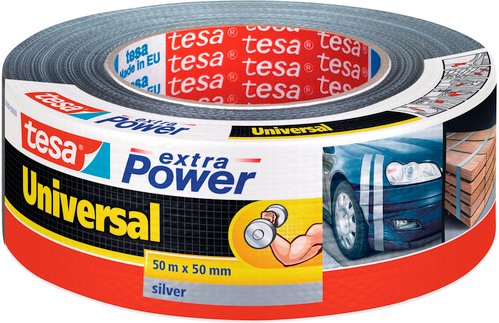 TESA Gewebeband »extra Power Universal«, silberfarben, BxL: 5 x 14.4cm