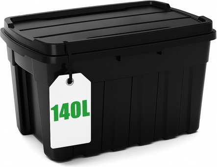 Ondis24 Aufbewahrungsbox »Tuffpacker«, BxHxT: 77 x 47 x 52 cm, 140 Liter, schwarz