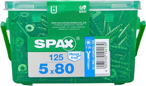 SPAX T20-Edelstahlschraube »T-STAR plus«, 46 x 80 mm, rostfreier Edelstahl - silberfarben