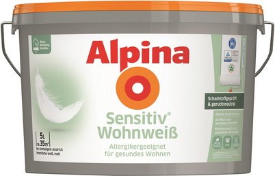 ALPINA Dispersionsfarbe »Sensitiv®«, Wohnweiss 5 Liter