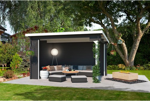 LASITA MAJA Gartenhaus »Buffalo«, BxHxT: 420 x 250,8 x 324 cm (Außenmaße inkl. Dachüberstand), Holz - grau