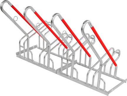 SCHULTE REGALWELT Fahrradständer, für 4 Fahrräder, 140 x 82 x 93 cm - silberfarben