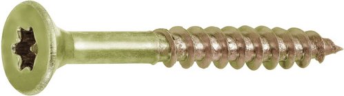 GECCO Spanplattenschrauben, TX, Stahl, 250 Stk., 6 x 50 mm - goldfarben