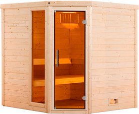 WEKA Massivholzsauna »TURKU 2«, 6 Personen, inkl. 9 kW Ofen mit externer Steuerung - braun