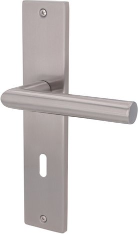 ALPERTEC Langschild-Garnitur, LxB: 240 x 50 mm, mit BB-Lochung - silberfarben