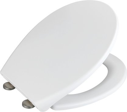 WENKO WC-Sitz, Breite: 375 mm, oval, Duroplast - weiss
