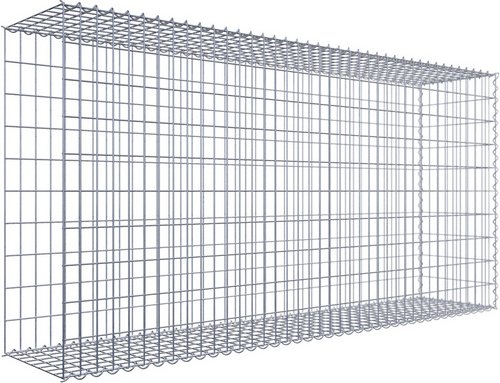 Thumbnail - Gabiona Gabione, silbergrau, Maschenweite 5 cm x 10 cm, Spirale - silberfarben