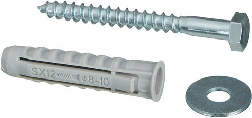 SCHWAIGER Montage-Set, für Wandhalter, 12-tlg. - silberfarben