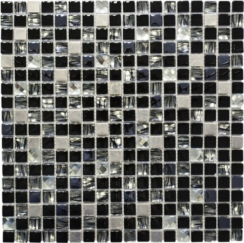 HuH Mosaik Mosaikfliese »Diamond«, BxL: 30 x 30 cm, Wandbelag - schwarz