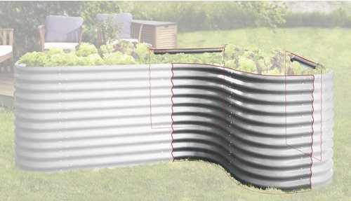 VITAVIA Hochbeeterweiterung »Terra«, BxHxL: 80 x 86 x 80 cm, Zincalume® - silberfarben