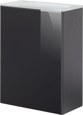 FACKELMANN Waschplatz-Set »SBC«, 45cm links Anthrazit/Anthr. Glas - grau