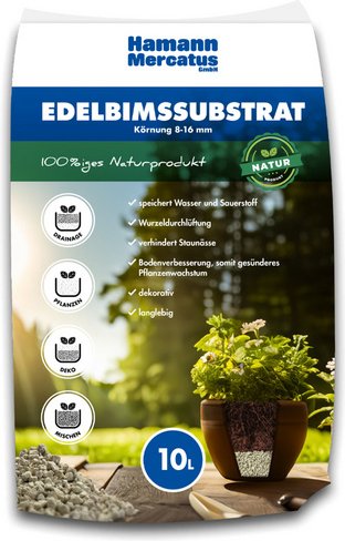 Bimsgranulat, 10L Sack, 8-16 mm - grau