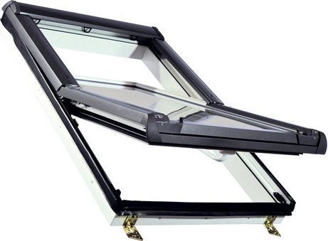 RORO Schwing-Dachfenster »«, Verbundsicherheitsglas (VSG), innen weiß, Kunststoff - weiss