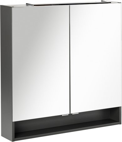 FACKELMANN Spiegelschrank »LUNA«, BxHxT: 80 x 79,8 x 15,3 cm, 5700 K, kaltweiß - grau