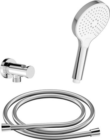 Chris Bergen Brausegarnitur-Set, chrom, Handbrause mit drei Strahlarten - silberfarben