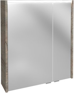 FACKELMANN Spiegelschrank »DENVER«, Nature-Oak, 2 Türen, BxHxT: 60 x 68,3 x 16 cm - grau