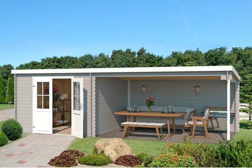 LASITA MAJA Gartenhaus »St. Louis«, BxHxT: 302 x 210,9 x 319 cm (Außenmaße inkl. Dachüberstand), Holz - grau