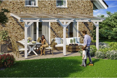 SKANHOLZ Terrassenüberdachung »Andria«, Breite: 541 cm, Dach: Polycarbonat (PC), weiß - weiss