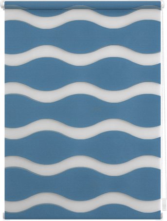 Thumbnail - Lichtblick Duo-Rollo, Klemmfix, B x L: 110 x 150 cm, Welle, Petrol - blau