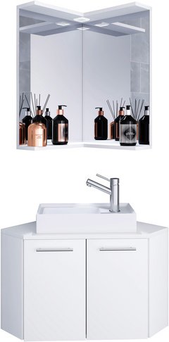 VCM Badmöbel-Set »Vilosa«, 3-teilig, mit Spiegel - weiss