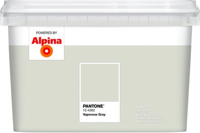 ALPINA Wandfarbe »PANTONE«, Vaporous Gray, matt, 2,5 l - grau