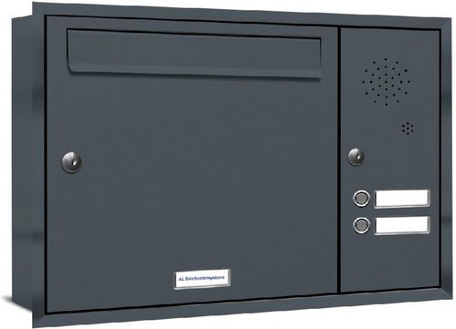 AL BRIEFKASTENSYSTEME Briefkasten, Parteien: 1, Unterputzmontage, BxHxT: 153,315 x 38,5 x 11,6 cm - grau