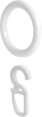 LIEDECO Stilring, mit Faltenlegehaken, Kunststoff, weiß - weiss