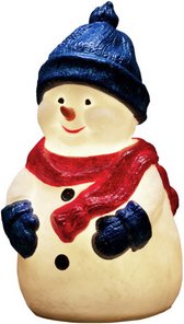 Konstsmide LED-Dekoration, Kunststoffschneemann 4 Dioden, Stecker, weiß - weiss
