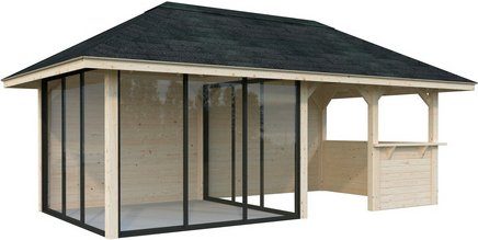 PALMAKO Pavillon »Bianca«, Aufstellmaße BxTxH: 672 x 384 x 319 cm, unbehandelt, Holz - braun