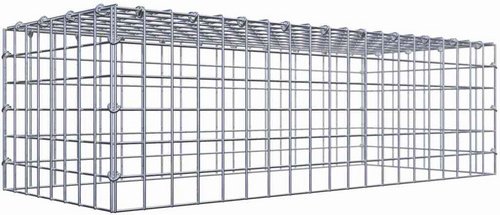 Thumbnail - Gabiona Gabione, silbergrau, Maschenweite 5 cm x 5 cm, C-Ring - silberfarben