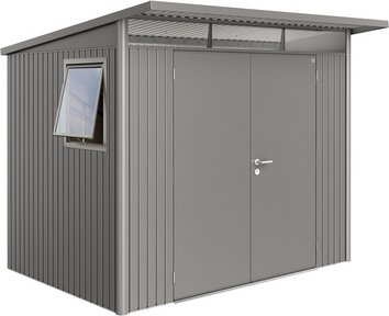 BIOHORT Gerätehaus »AvantGarde - Window Edition«, BxHxT: 260 x 218 x 220 cm (Außenmaß), Gr. A5, quarzgrau-metallic,