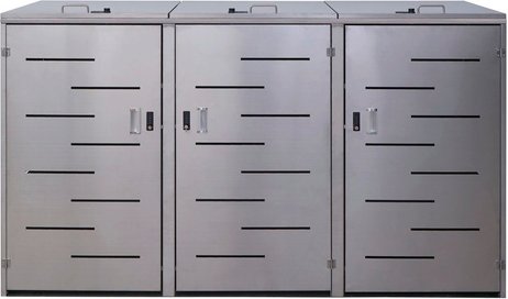 MVG Mülltonnenverkleidung »MVG-E83«, 3er, BxHxT: 197 x 116,5 x 80 cm, erweiterbar - silberfarben