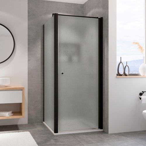 BREUER Duschkabine »Elana 6«, Höhe: 200 cm, schwarz, Scheibenstärke: 6 mm