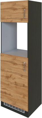 HELD MÖBEL Kombinierter Backofen-Kühlumbauschrank »Bologna«, BxHxT: 60 x 200 x 60 cm - braun