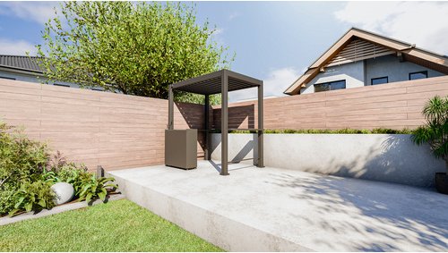 Mr. GARDENER Grillpavillon, 250 x 240 x 150 cm (BxHxT), Aluminium/Stahl, anthrazit, ohne Rückwand - schwarz