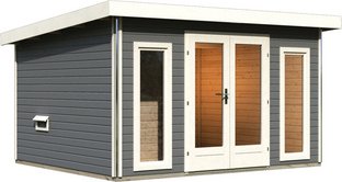 KARIBU Saunahaus »Kuusalu 2«, 369x309x229 cm - grau