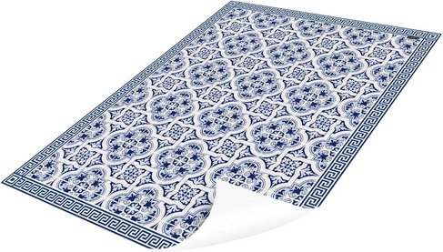 mySPOTTI Vinyl Teppich »Apollon«, BxL:65 cm x 85 cm, blau|weiß