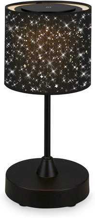 BRILONER Tischleuchte »LOLE«, ØxH: 12,5 x 30 cm, 3 W, Kunststoff/Stoff - schwarz