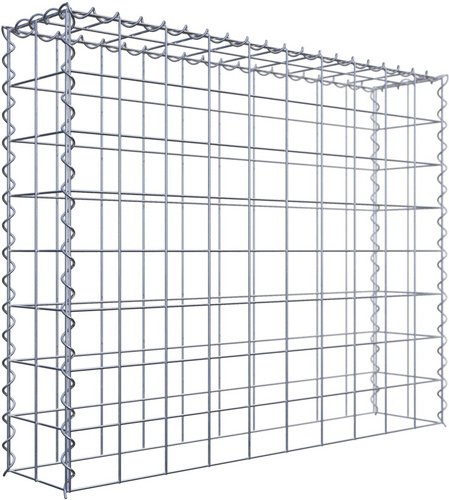 Gabiona Gabione, silbergrau, Maschenweite 10 cm x 10 cm, Spirale - silberfarben